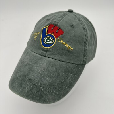#ad #ad Anvil Packers Brewers Badgers State Of Champs Wisconsin Cap Green Embroidered $12.99