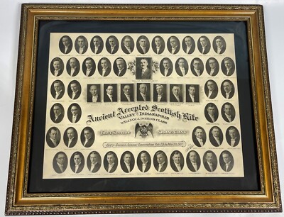 Antique Masonic Freemason Ancient Scottish Rite 1927 Spring Dobyns Class Photo
