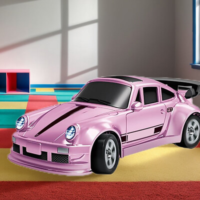 1/64 RC Drift Car Race Car Remote Control Drift Car 4WD Mini Toy w/ Lights Pink