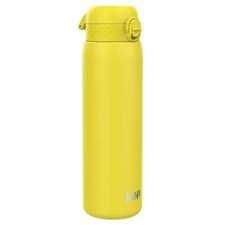 ION8 Leak Proof 1 Litre Water Bottle, Stainless Steel, Yellow, 1L
