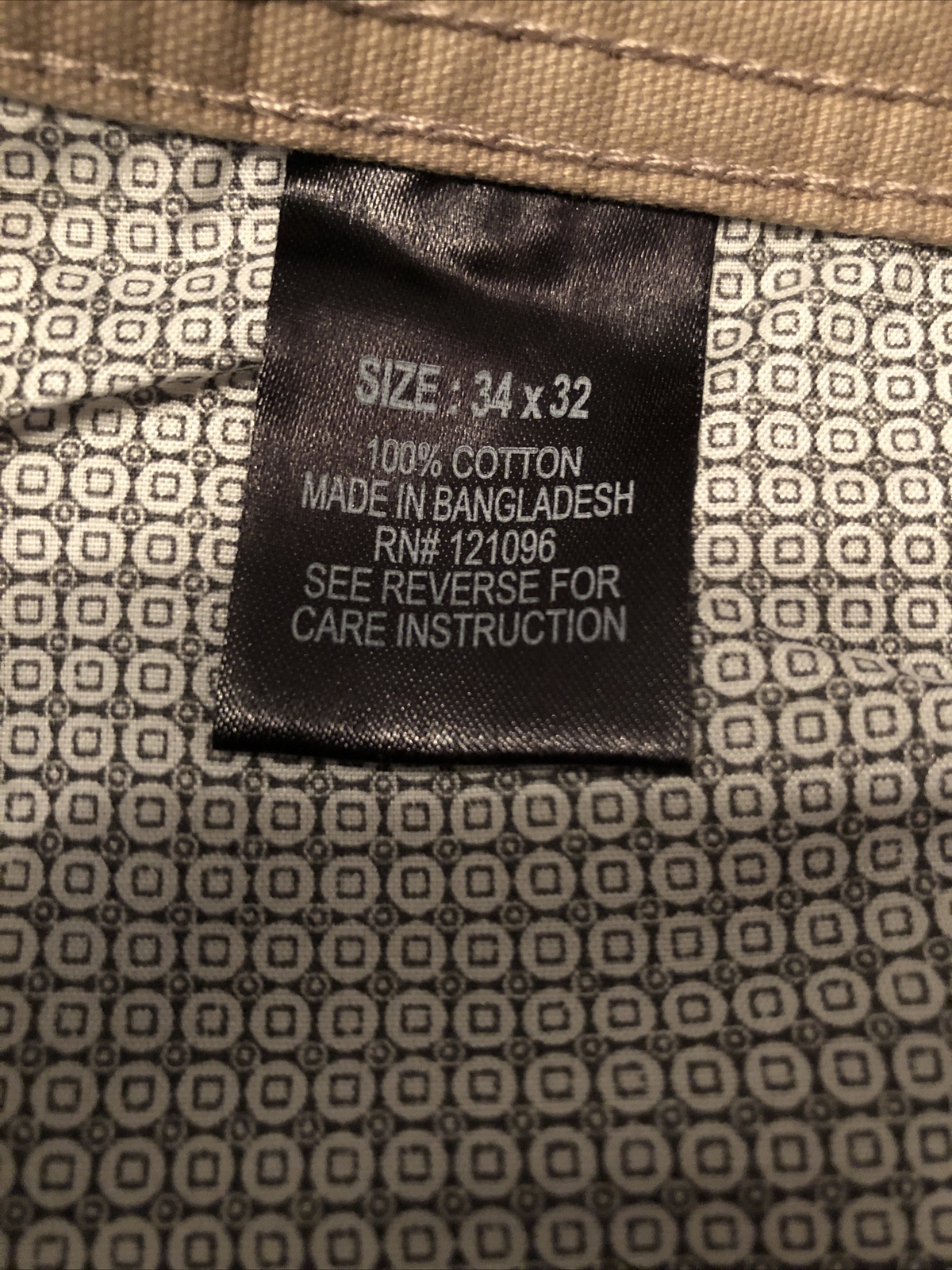 Costco mens trousers 34 waist x 32 long. Khaki Brand new with tags eBay