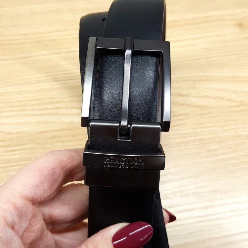 Cinto Masculino KENNETH COLE REACTION XL 42 44 Preto Marrom Reversível - Imagem 2 de 4