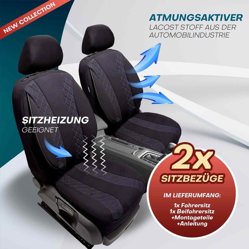 Fundas de asiento de coche Prime adecuadas para Volvo XC40 desde 2017 (negro-azul) | NUEVO - Imagen 3 de 10