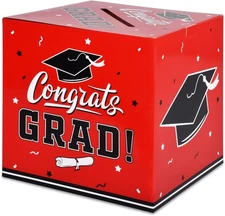 Gatherfun Graduation Decorations 2025 Grad Card Box for Gift Red 