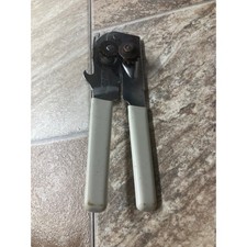 Vintage Swing-A-Way Manual Can Opener Made in USA Silver Cream Handheld Tool
