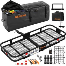 Mockins 60x20x6 Trailer Hitch Cargo Rack With 16 Cu.ft. Black Cargo Bag