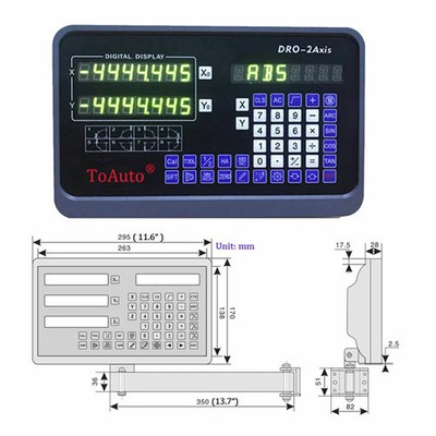 ToAuto 2-Axis Digital Readout DRO Display for Lathe Mill Machine Precision New