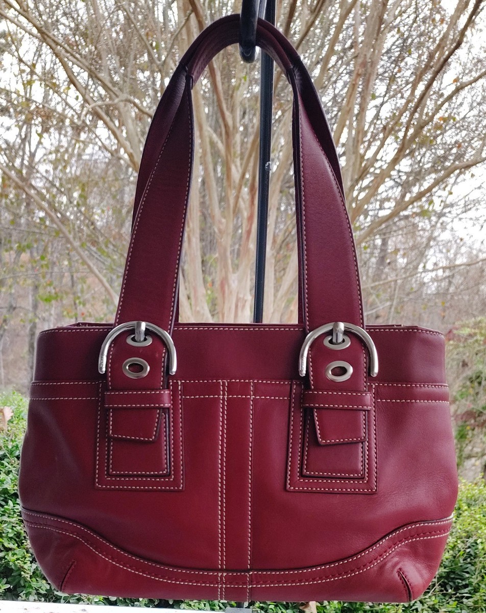 Coach MEDIUM F10911 Vintage Red Y2K Soho Leather Tote Bag | eBay
