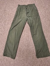 Vintage 60s OG 107 Type 1 Cotton Sateen Pants 32x33 Military Army Button Fly