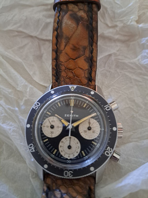 1960's Zenith Sub Sea A277 Vintage Mens Diver Chronograp Reverse
