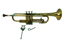 Damaged Unknown Maker Trumpet Wall Hanger Brass Musical Instrument Parts