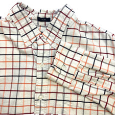 J. Crew Flex Washed Plaid Men's Button Down Casual Oxford Shirt Slim Fit Size L