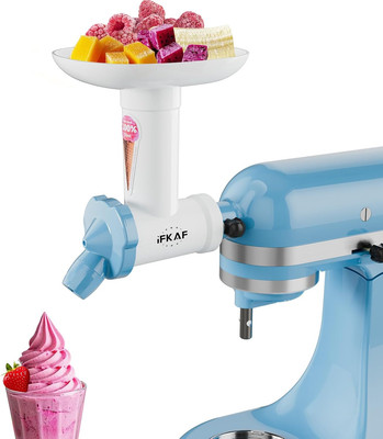 Dairy Free Ice Cream Maker Attachment for Kitchenaid Stand Mixer, Natural Frozen