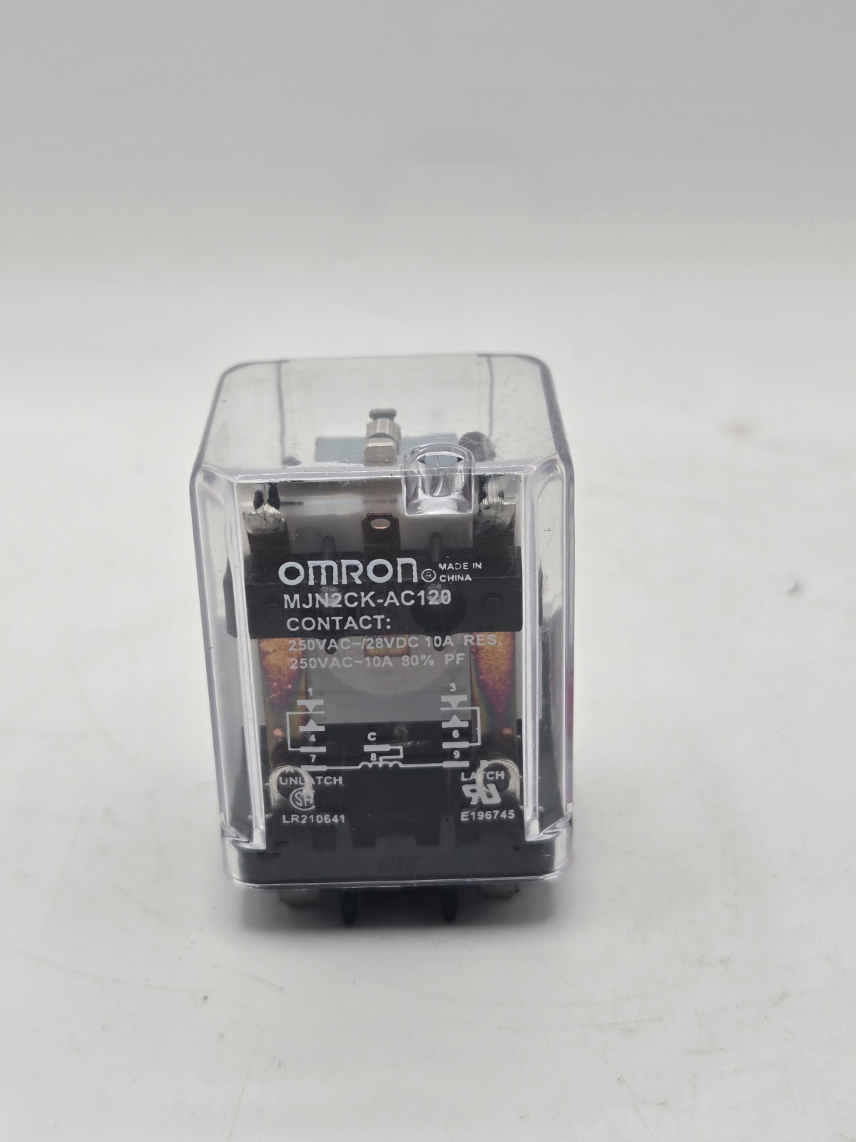 Omron Mjn2ck-Ac120 Latching Relay, 9 Pins, Square, 120Vac