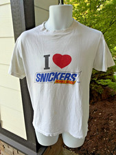 Vintage 80s I Love Snickers King Size White Made in USA Snack T-Shirt Medium
