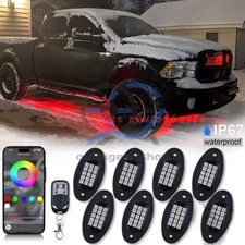 8pods Rgb Led Rock Lights Offroad Music Bluetooth App Underglow Neon Lights