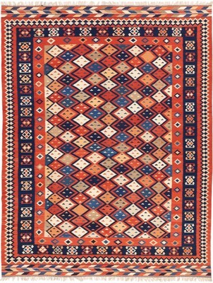 Kelim Kashkouli Teppich 302x397 cm handgewebt Wolle Persien Unikat Neu