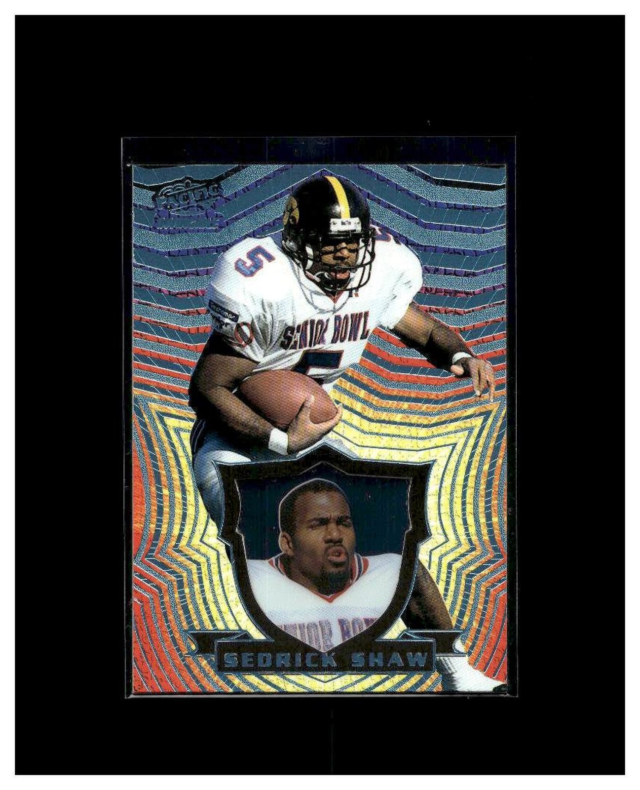 1997 Pacific Invincible Sedrick Shaw #90 Platinum Blue RC Patriots