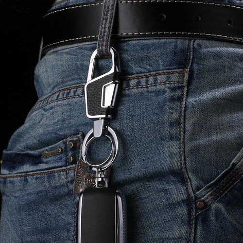 gift set Zinc Alloy&Black Leather Key Chain with 2 Key Ring&Gift Box Key Ring... - Picture 4 of 6