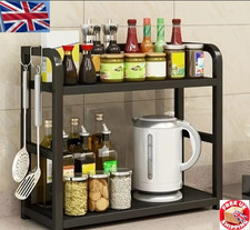 2 Tier Metal Kitchen Counter Shelf Organiser Space Saving Rack Rustproof for Mug