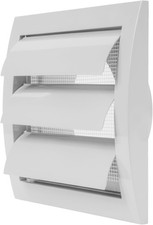 White Exhaust Hood Vent 4'' Inch with Built-in Pest Guard Screen and Flange, Air