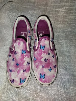 VANS BUTTERFLY UNICORN CLASSIC SLIP ON SHOES PINK GIRLS SIZE 3 EXCELLENT