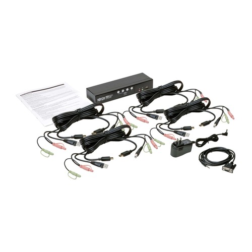 TRIPP LITE DATA CENTER B004-HUA4-K 4-Port HDMI/USB KVM Switch Audio/Video and - Picture 3 of 5