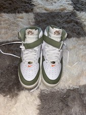 Nike Air Force 1 Mid QS Oil Green Orange Leat...