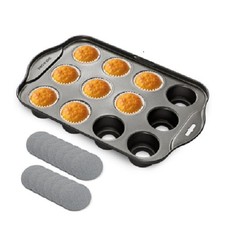 Mini Baking Tin Pan 12 Cheesecake Cup Cake Tray Non Stick Muffin Cupcake