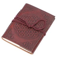 Notizbuch, Lederbuch, Tagebuch Mit Ledereinband 50 Seiten - Flower Of Life 9*12