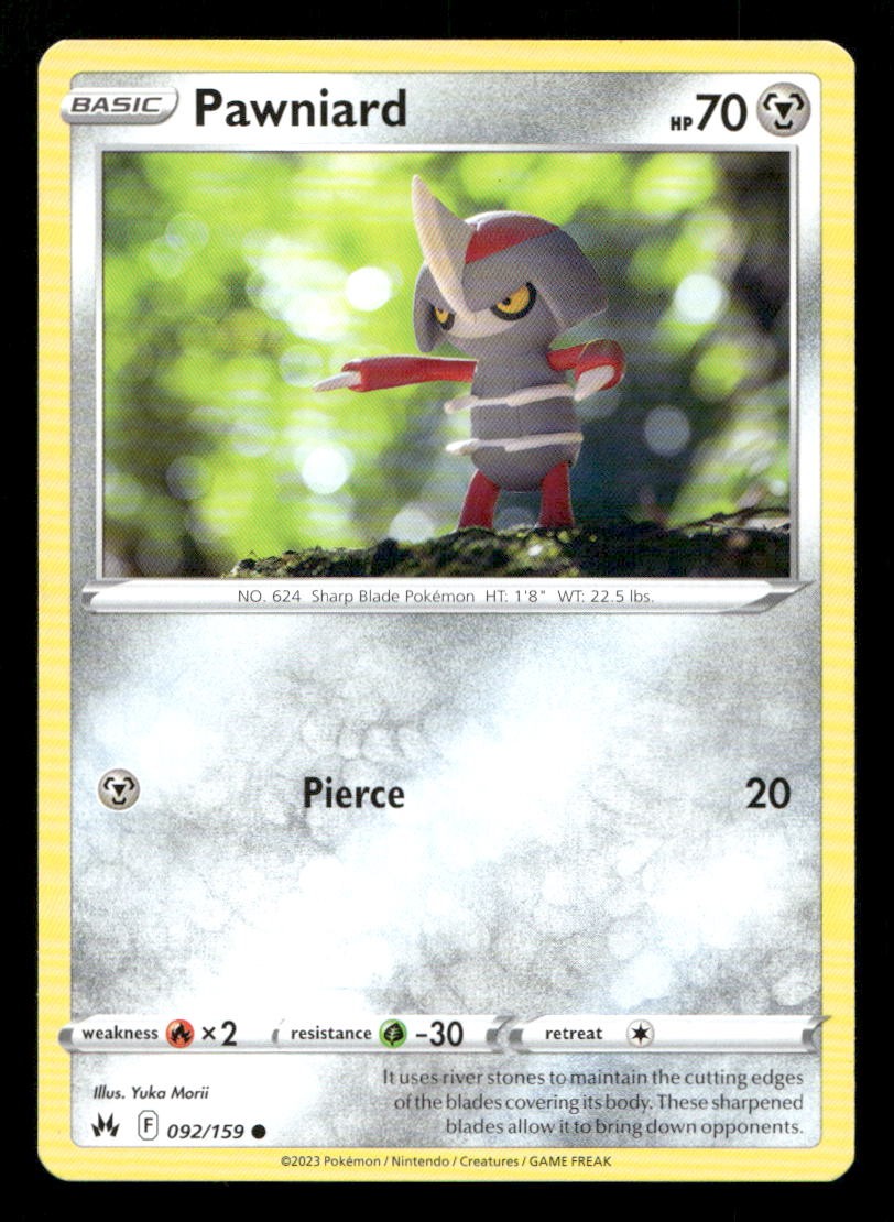 Pawniard 092/159 Crown Zenith NM/M Pokemon
