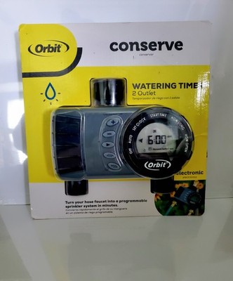 Orbit Conserve Digital Water Timer 2 Outlet - NEW Programmable Free Shipping 