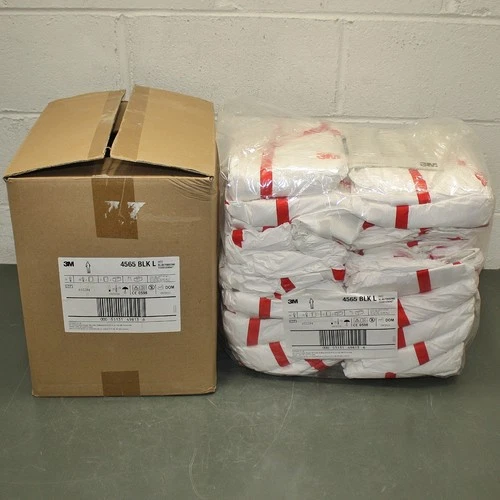 (25) 3M Disposable Coverall 4565-BLK-L, 7000109047, Large, Class ISO 1 & Above - product listing photo