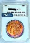 1898-O  Gem BU  +++  PL Proof-like Morgan Dollar Lovely Rainbow Toned  PL