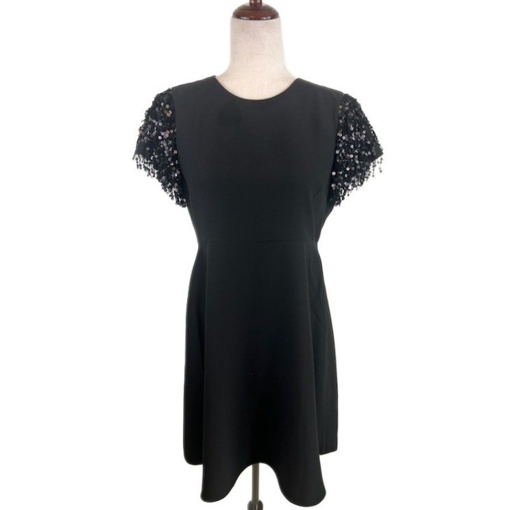Kate Spade New York Black Dress Sequin Sleeves Cocktail Holiday Party Size  6 | eBay