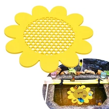 1-Pack Floating Bee Island, 8.66x8.66 Inch Bee Watering Station [Yellow]