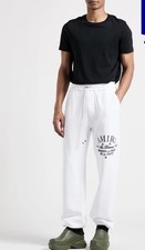 RRP€938 AMIRI Sweat Trousers Size S White Embroidered Drawstring Made in USA