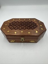 Elephant Jewelry Box Metal And Wood India