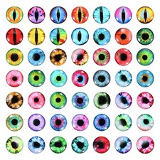 14mm Dragon Eyes, 100 Pcs Round Glass Eyes Animals Crochet Eyes, Multicolored