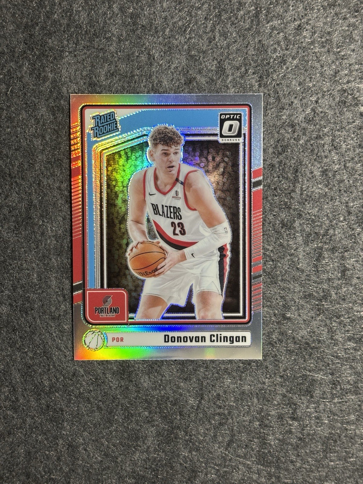 Donovan Clingan 2024-25 Optic Rated Rookie Silver Holo Prizm #272 Trail Blazers