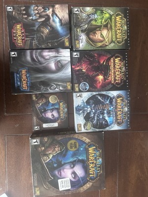 World of Warcraft PC Game Lot   Burning Crusade, Lich King, Cataclysm, WC3