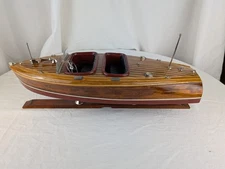 Chris Craft Handmade Mahogany Speedboat 1930-40 Barrel Back Runabout Custom 18"