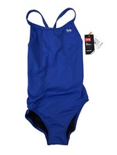TYR Women's Durafast Solid Diamond Fit Swimsuit Sz 34 M Royal Blue