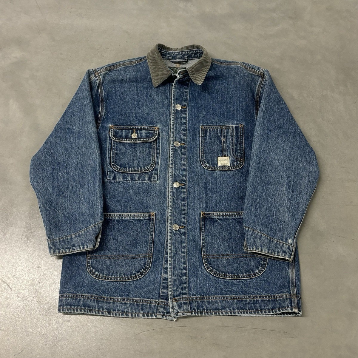 Vintage Ralph Lauren Polo Country Chore Coat Denim Blue Vintage Ralph Lauren Polo Country Chore Coat Denim Blue