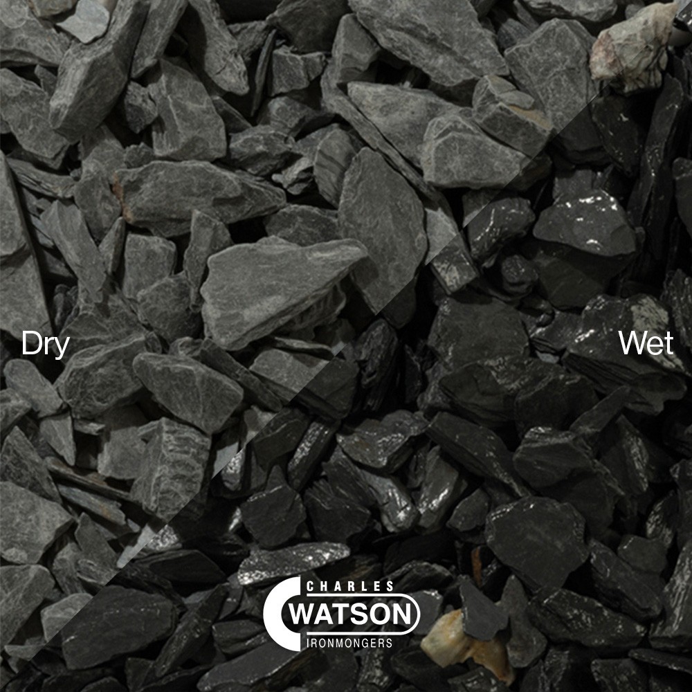 40mm Welsh Slate Charcoal Grey Decorative Garden Chippings Approx 20kg Polybag