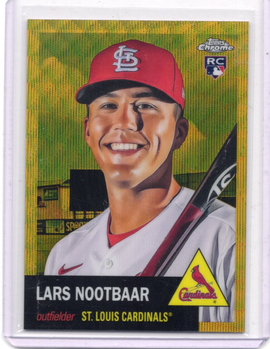 2022 Topps Chrome Cosmic Baseball Lars Nootbaar Rookie Gold /50