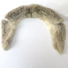 Gray Beige Fur Collar Vintage Possibly Fox Handmade Mount 6" Wide 35" Long Clean
