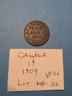 1909 Canada Large Cent Coin - VF20