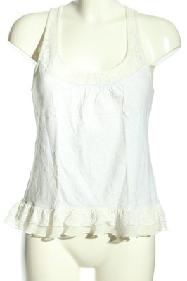 GILLY HICKS Spitzentop Damen Top Gr. DE 38 weiß Casual-Look