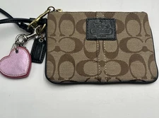 Coach Signature Black Wallet Wristlet Pouch